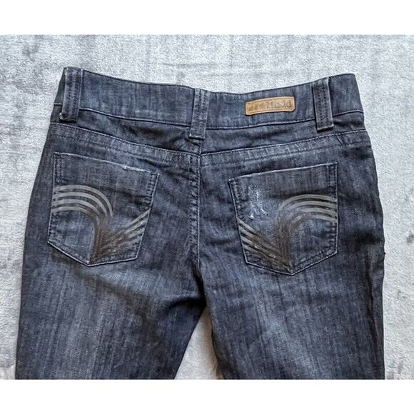 Vintage Mudd Jeans Womens 7 Dark Flare Y2K Belt Accessory - Picture 5 of 8